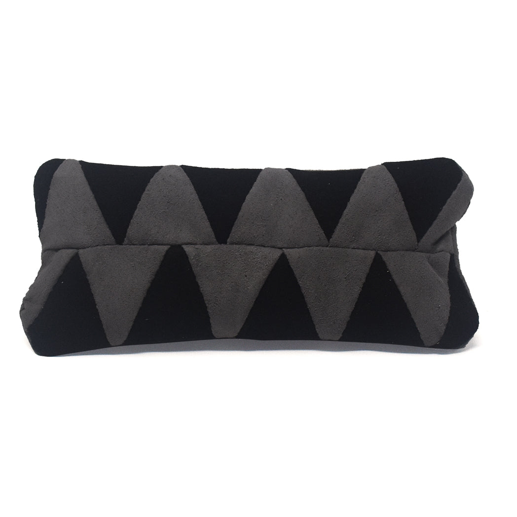 Grey Zig Zag on Black & Grey Quilted Throwback