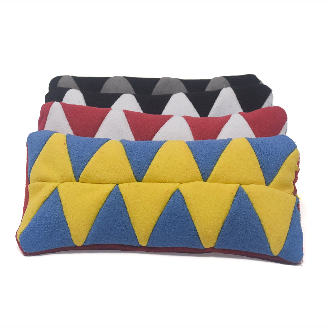 Yellow Zig Zag on Blue & Red Quilted Throwback