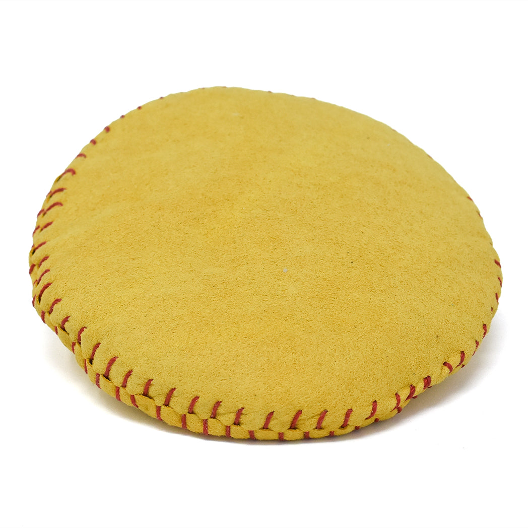 Straw Yellow w/Red Stitch