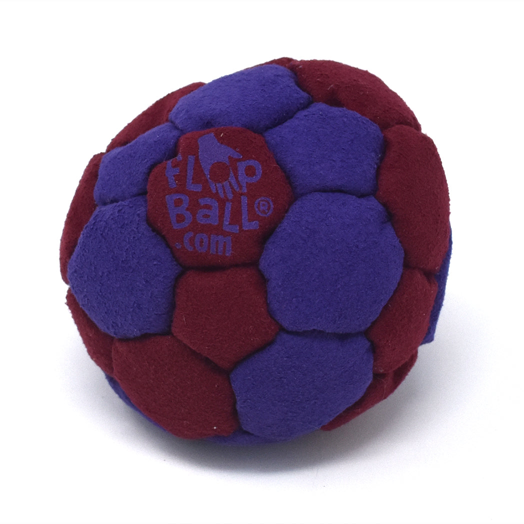 32-Panel Double Helix Footbag - Purple & Maroon - Steel Fill