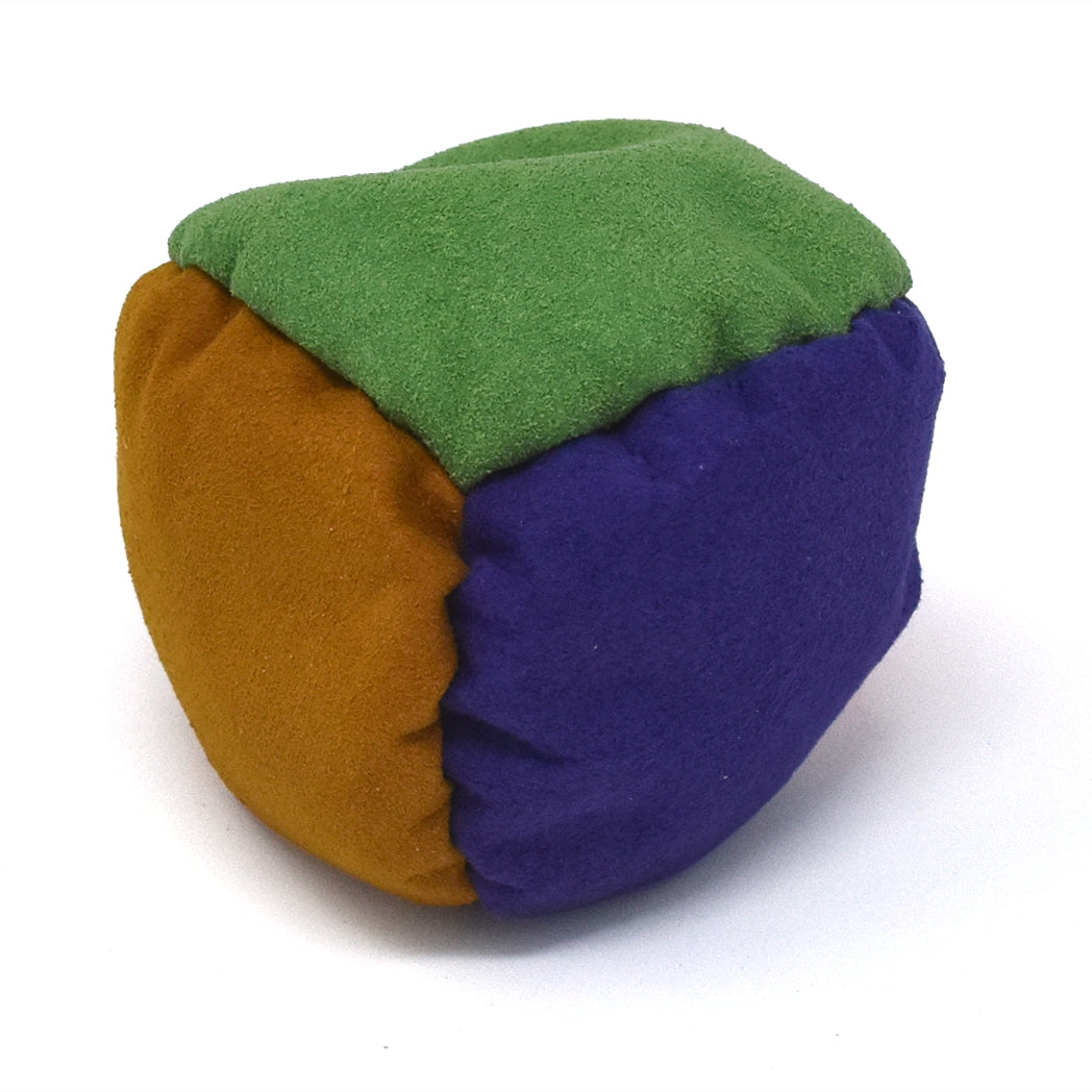 4-panel footbag - Green, Gold, Red, and Purple
