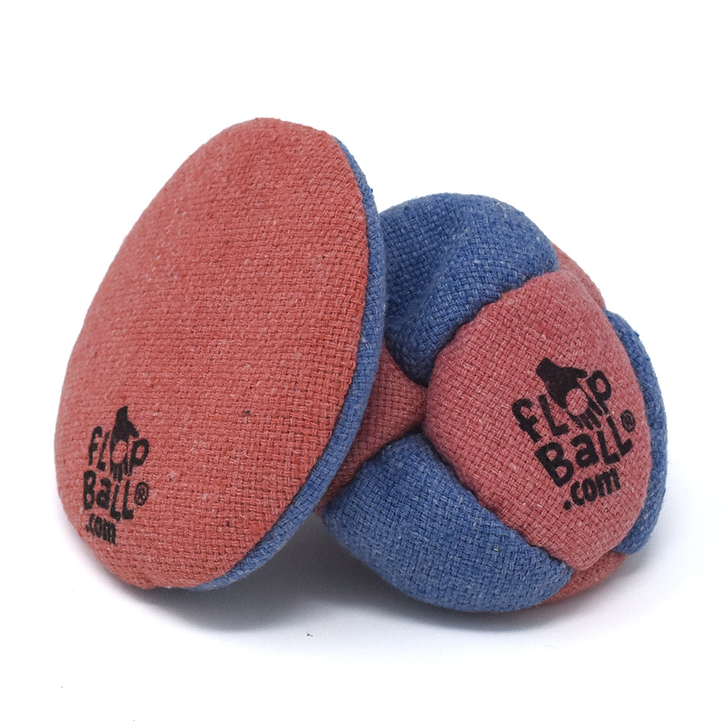 Hemp Footbag & Handsack Set - Red & Blue