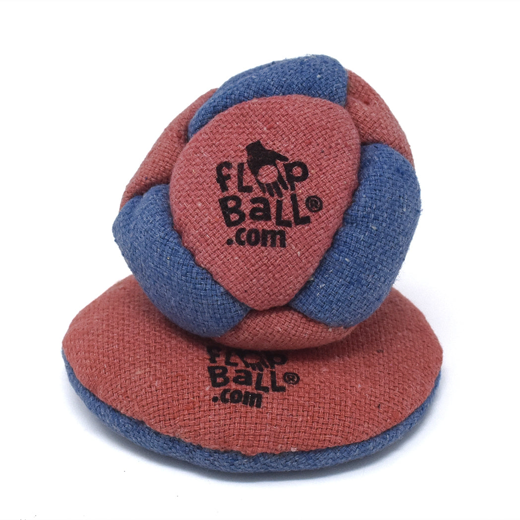 Hemp Footbag & Handsack Set - Red & Blue
